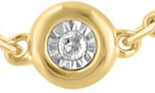 Effy Sterling Silver Bezel Set Diamond Chain Bracelet In Yellow Gold