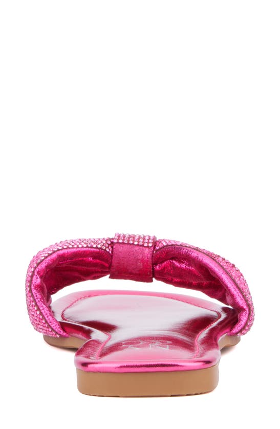 Shop New York And Company Karli Rhinestone Slide Sandal In Pink