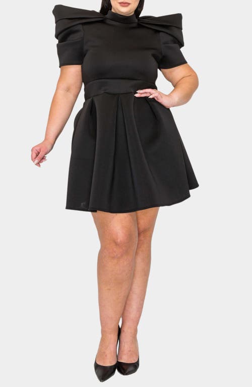 Shop L I V D Karina Statement Stretch Neoprene Fit & Flare Dress In Black