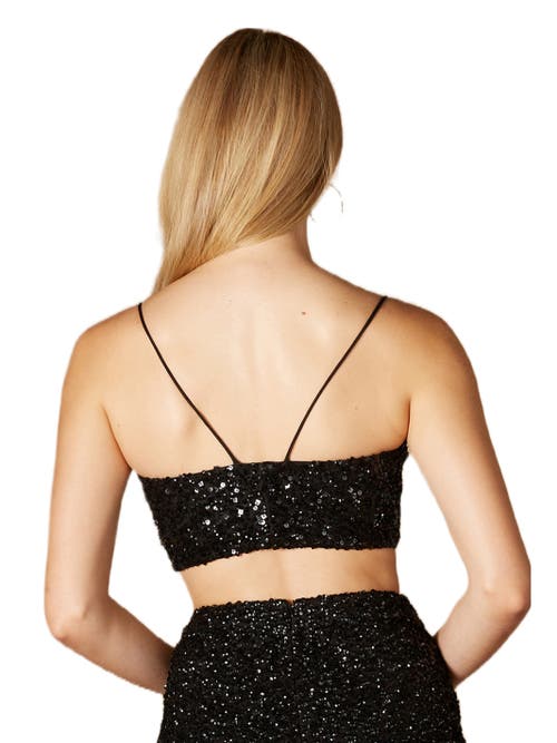 Lara New York Spaghetti Strap Beaded Top In Black