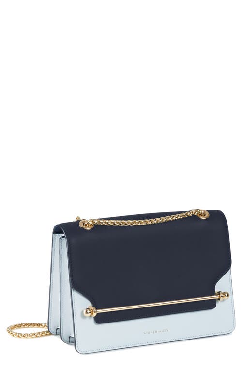 Strathberry East/West Bicolor Leather Crossbody Bag in Navy/Illusion Blue at Nordstrom