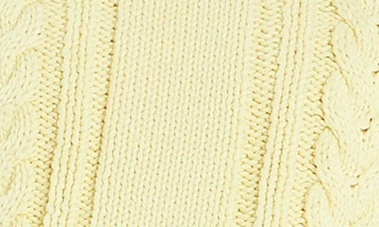 English Factory Mock Neck Cable Stitch Sweater In Lemon