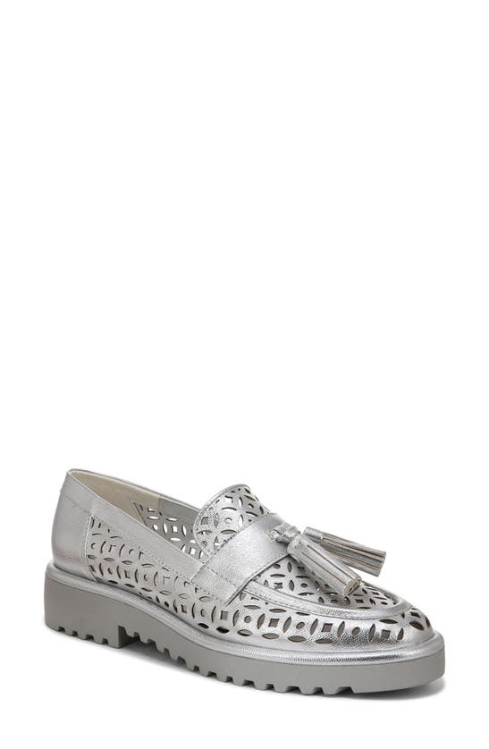 Franco Sarto Carolynn Tassel Loafer In Silver Frost