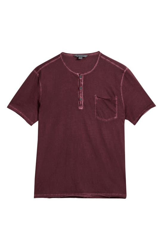 Shop John Varvatos Sublime Wash Cotton Henley In Dark Plum