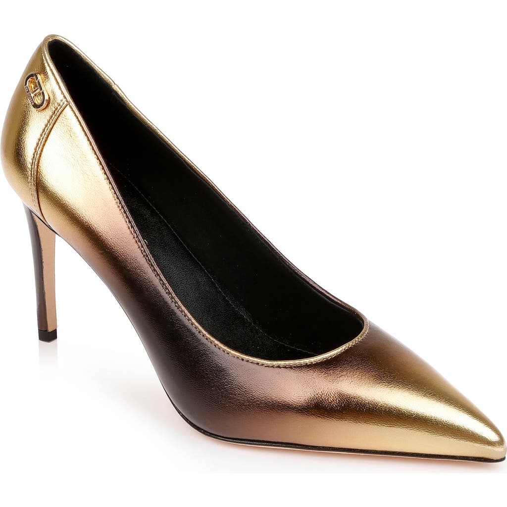 Dee Ocleppo Santorini Pointed Toe Pump In Gold Multi