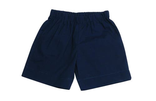 Shop Busy Bees Jd Pull-on Shorts In Navy Cotton Poplin