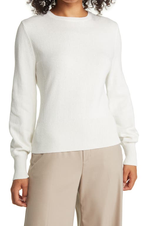 Nordstrom Puff Sleeve Cotton & Wool Sweater in Ivory Cloud