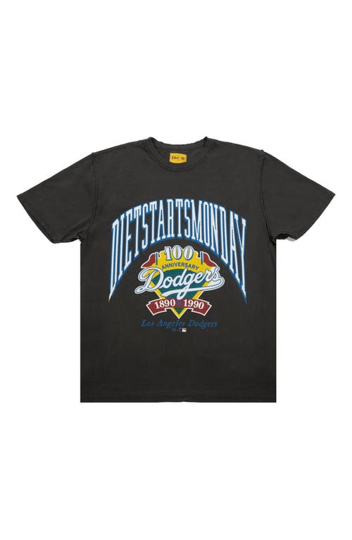 DIET STARTS MONDAY x '47 Dodgers 1990 Graphic T-Shirt in Vintage Black