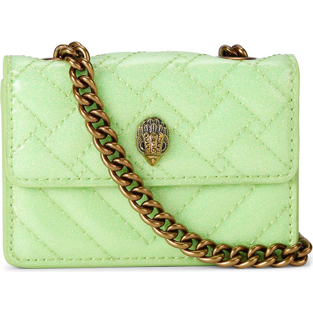 Kurt Geiger London Micro Kensington Quilted Convertible Crossbody Bag In Green