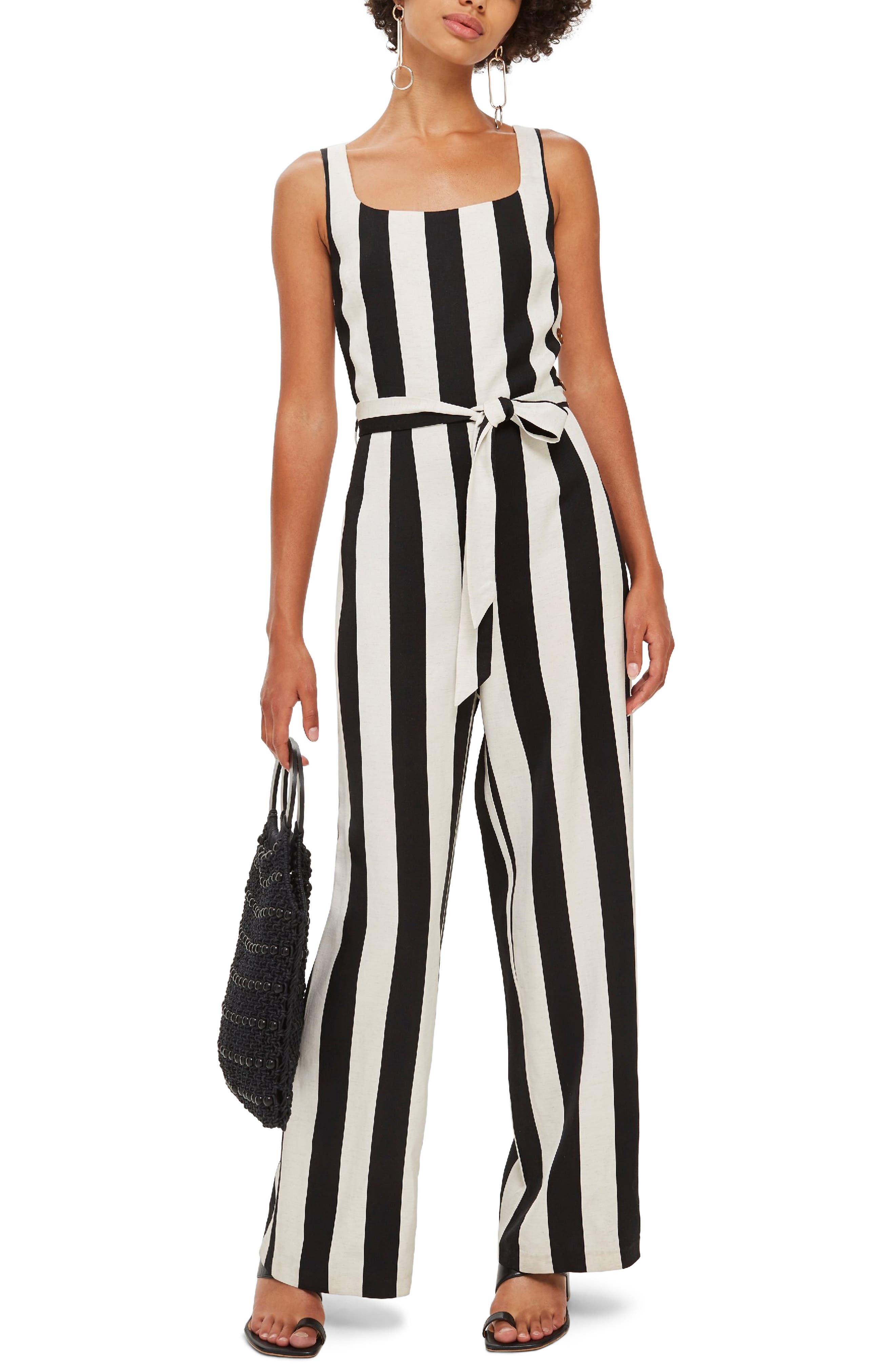 topshop striped jumpsuit