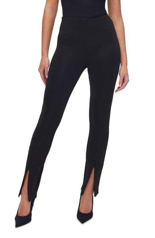 Shop Good American Sculpt Slim Fit Pull-on Pants In Black001