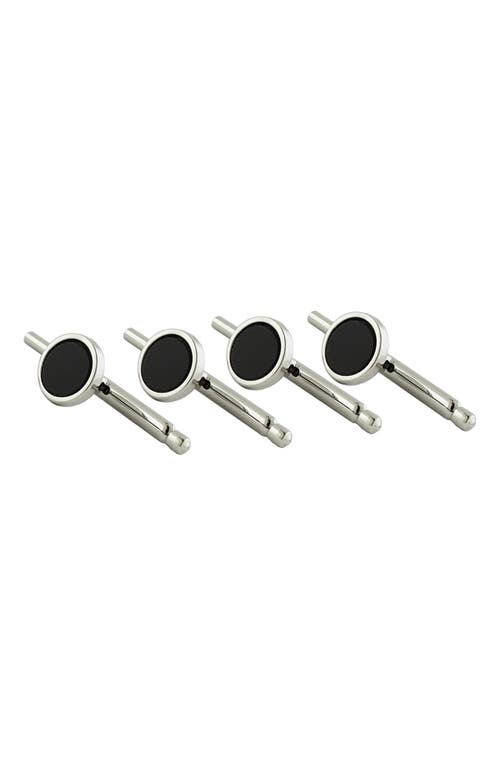 David Donahue Set of 4 Onyx Studs in Silver at Nordstrom
