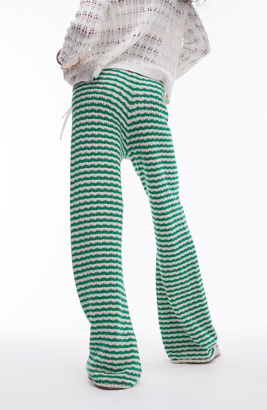 Shop Topshop Chunky Sweater Knit Pants In Medium Green