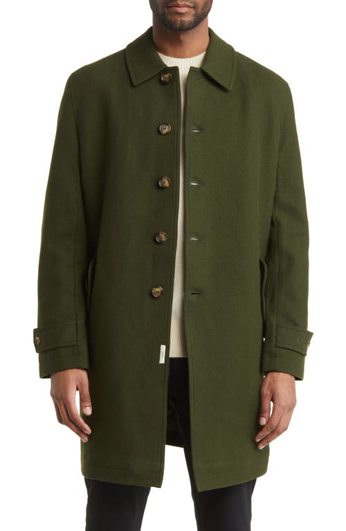 FORET Shelter Wool Blend Overcoat in Green