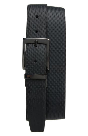 Duchamp Reversible Leather Dress Belt In Black/brown