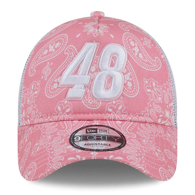 Shop New Era Pink Alex Bowman 9forty A-frame Trucker Paisley Adjustable Hat