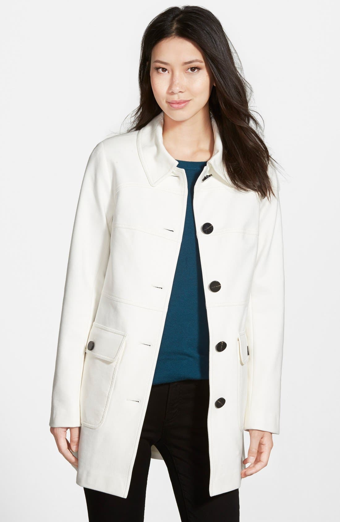 Vince Camuto Single Breasted Ponte Knit Coat Nordstrom