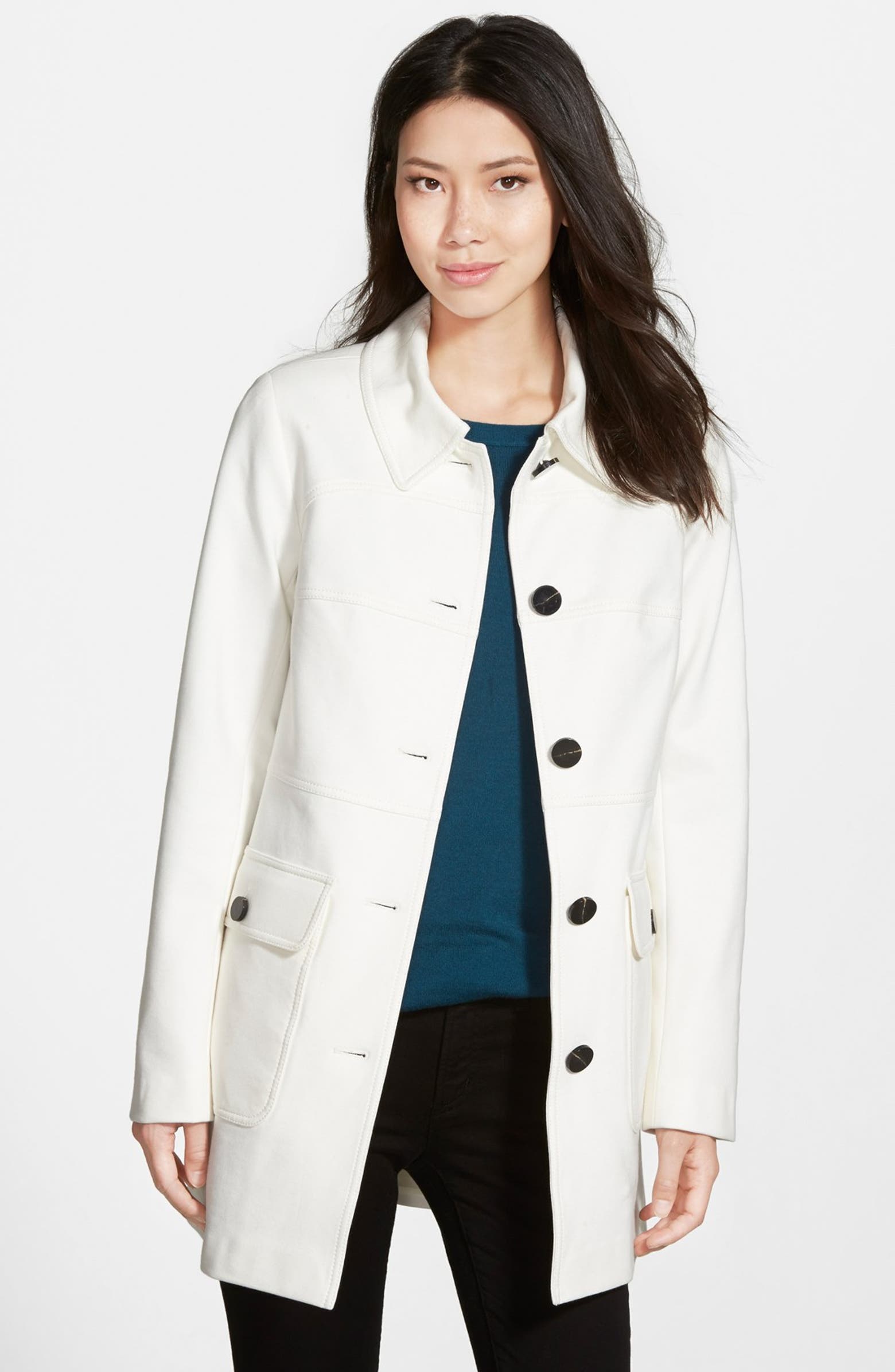 Vince Camuto Single Breasted Ponte Knit Coat | Nordstrom