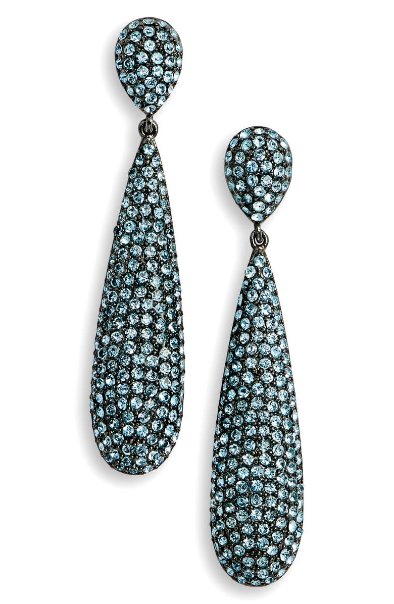 Elongated Pavé Swarovski Crystal Teardrop Earrings Elongated Pavé Swarovski Crystal Teardrop Earrings
