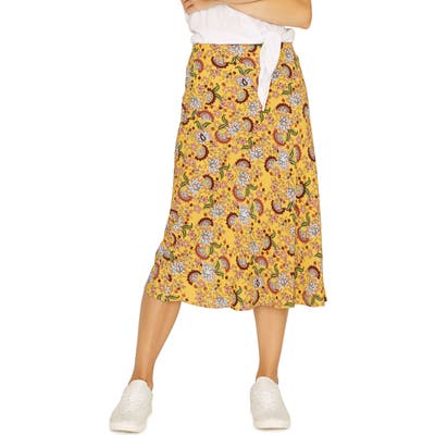 Sanctuary Everyday Midi Skirt, Yellow