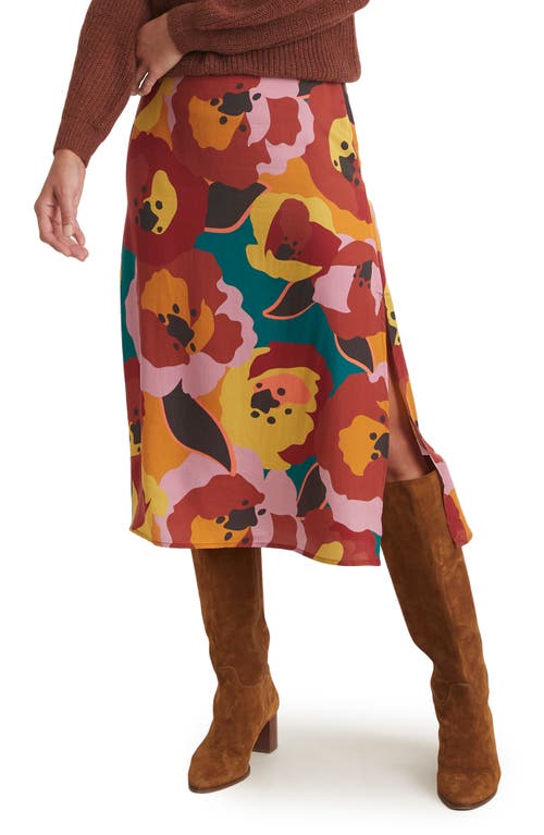 Marine Layer Ryan Floral Slip Midi Skirt