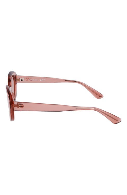 Longchamp Le Pliage 50mm Oval Sunglasses In Transparent Rose