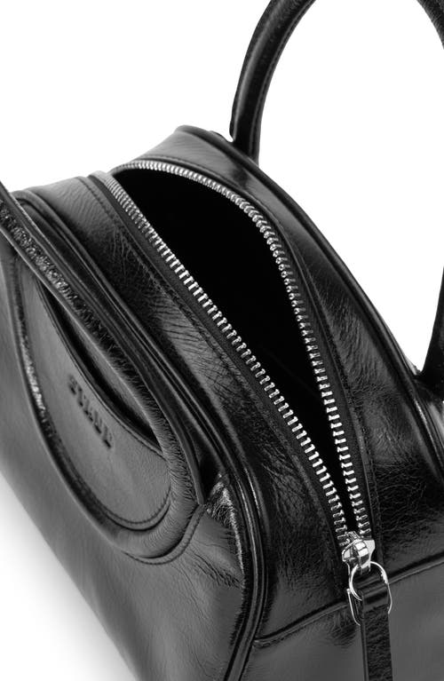 Shop Staud Mini Maude Top Handle Bowler Bag In Black