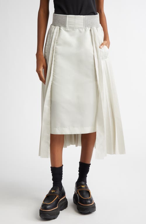 Shop Sacai Pleated A-line Skirt In Light/gray