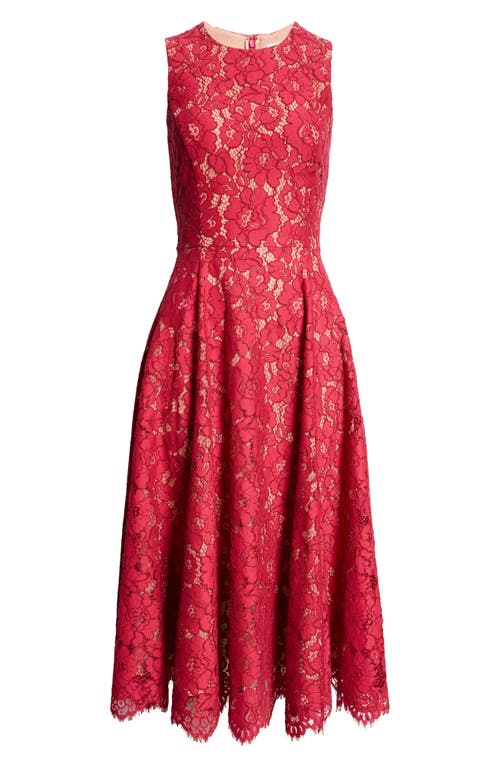 Michael Kors Floral Lace Dress In Raspberry