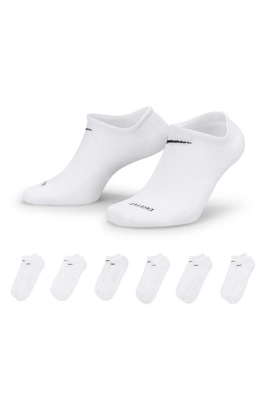 Shop Nike Everyday 6-pack Lightweight Low Cut Socks In White/black