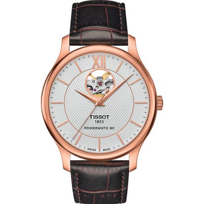 Tissot Tradition Leather Strap Watch, 40Mm