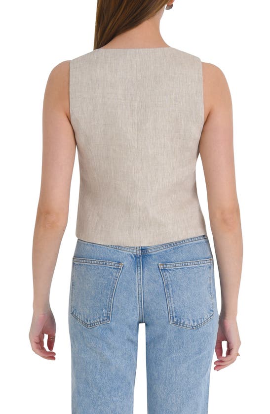 Shop Wayf Gabriella Linen Vest In Natural