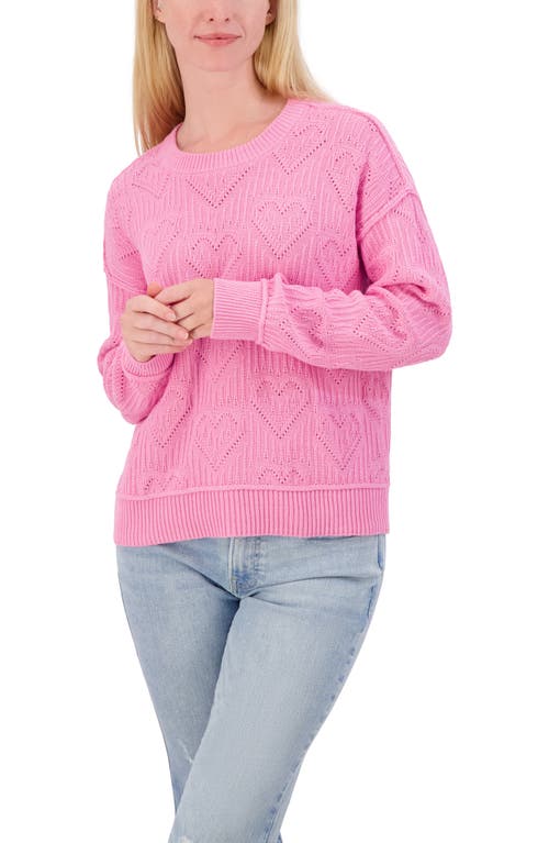 Shop Lucky Brand Heart Stitch Sweater In Lollipop