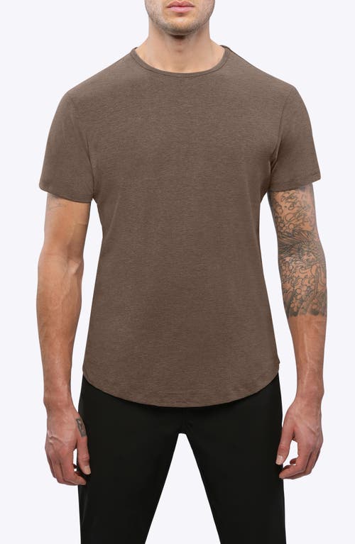 Cuts Ao Curve Hem Cotton Blend T-shirt In Mocha