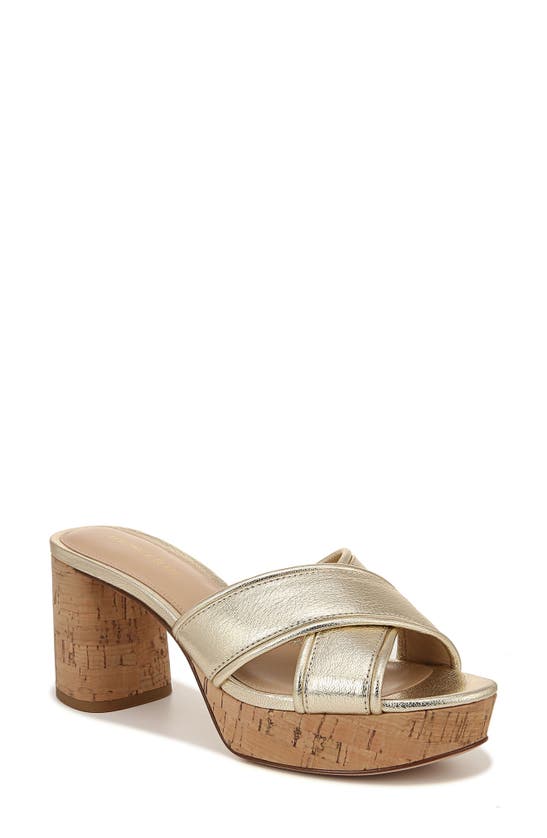 Shop Veronica Beard Dory Platform Slide Sandal In Platinum