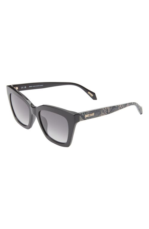 Just Cavalli 52mm Cat Eye Sunglasses In Black/black Smoke