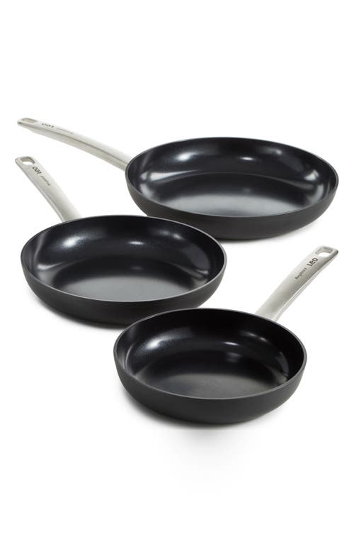 Berghoff Set Of 3 Graphite Non-stick Frying Pan Set In Black
