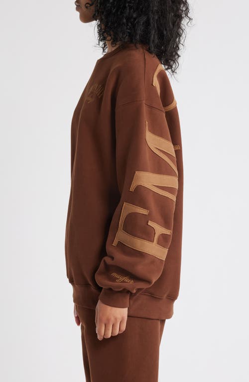 Shop The Mayfair Group Empathy Always Appliqué Graphic Sweatshirt In Brown