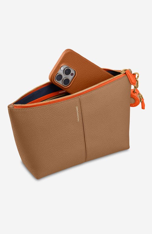 Maison De Sabre Maison De Sabré Medium Leather Flaire Pouch In Manhattan Sandstone