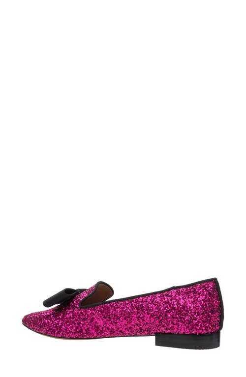Linea Paolo Melrose Glitter Loafer In Fuchsia/black
