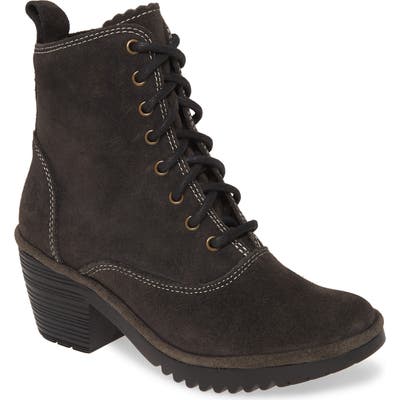 Fly London Wune Lace-Up Bootie-6- Grey