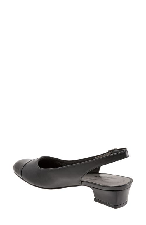 Shop Trotters 'dea' Slingback In Black Leather/black Patent