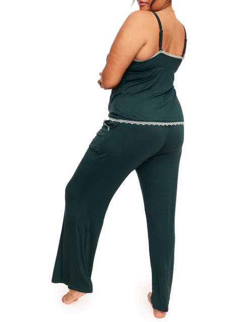 Shop Adore Me Audrie Pajama Cami And Pants Set In Dark Green