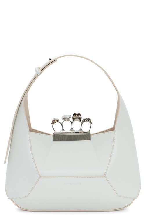 Alexander McQueen Jewelled Leather Hobo in 9210 Soft Ivory