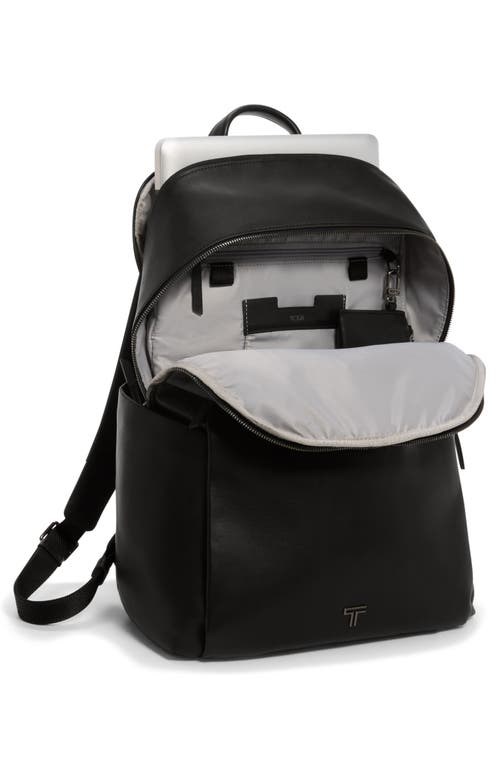 Shop Tumi Raina Leather Backpack In Black/gunmetal