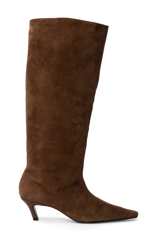 Black Suede Studio Stass Slouch Boot In Brown