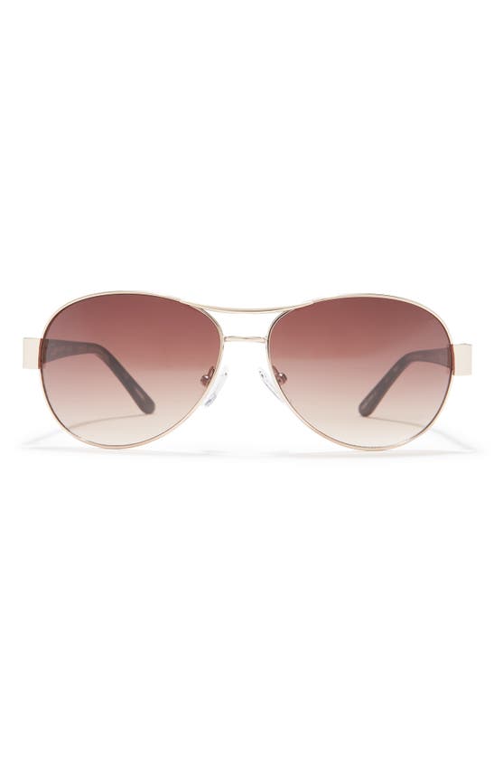 Oscar De La Renta 59mm Aviator Sunglasses In Shiny Gold/floral