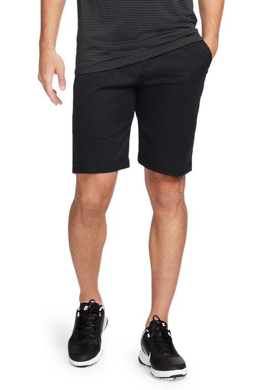 Dri-FIT Tour 10-Inch Water Repellent Chino Golf Shorts in Black/Black