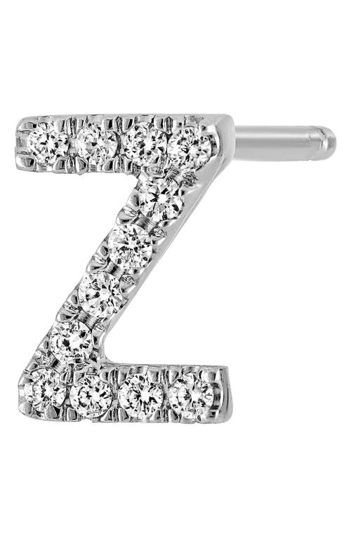 Shop Bony Levy Single Initial Earring In White Gold/z