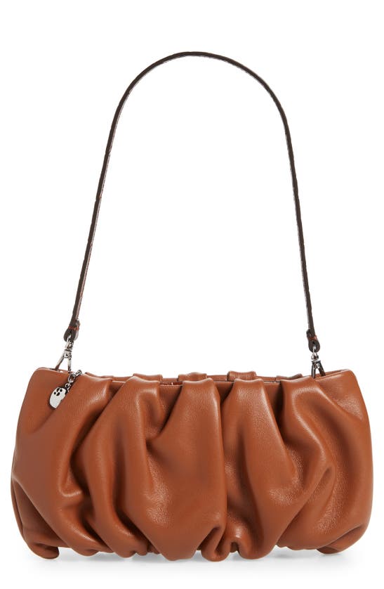 Staud Bean Leather Clutch In Tan